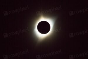 Imagen de la corona solar durante un eclipse total de sol